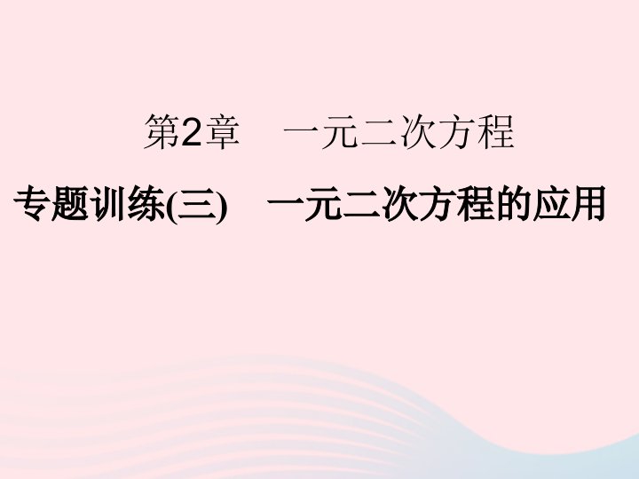 2022年八年级数学下册专题训练三一元二次方程的应用习题课件新版浙教版