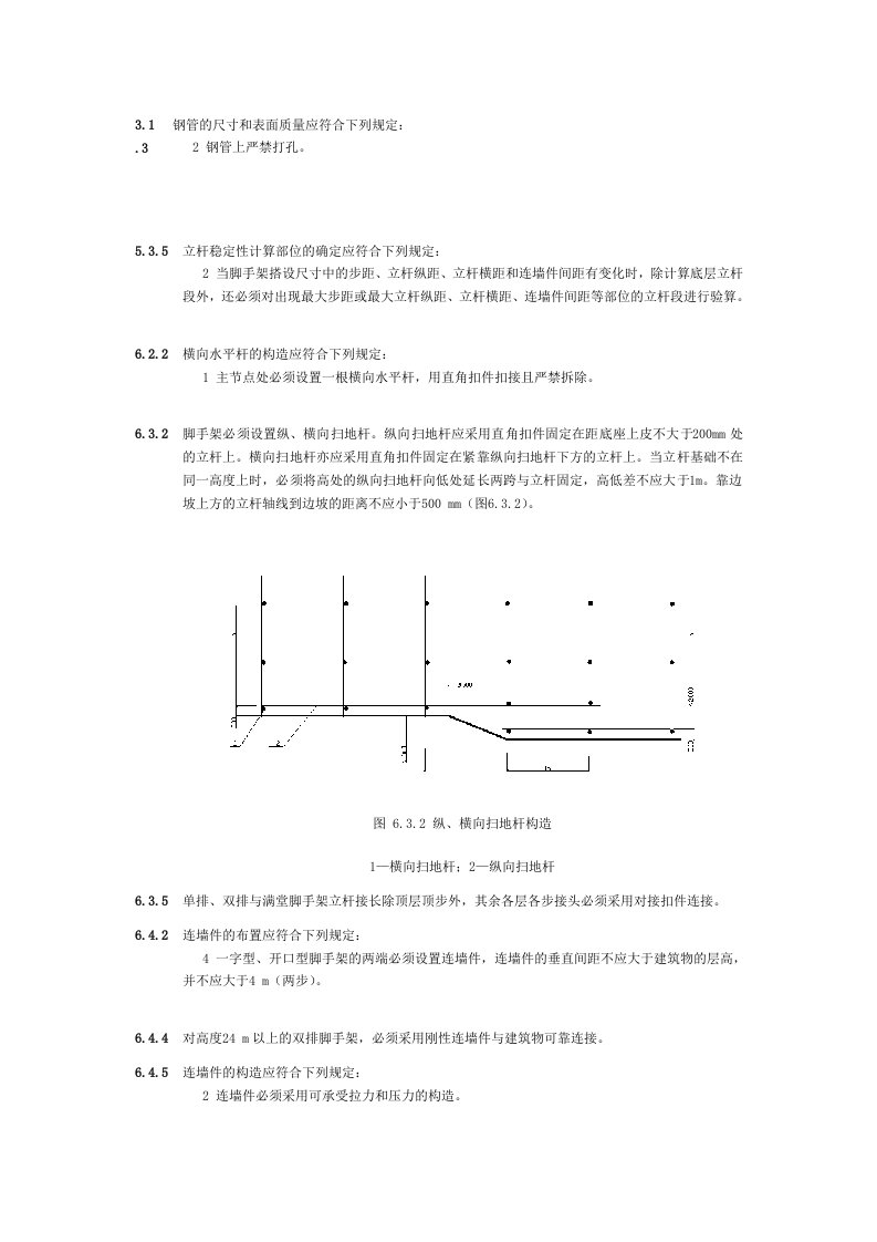 建筑施工扣件式钢管脚手架安全技术规程强条