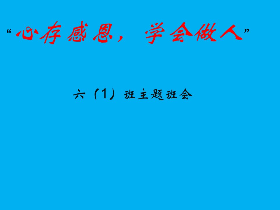 小学生感恩节主题班会活动