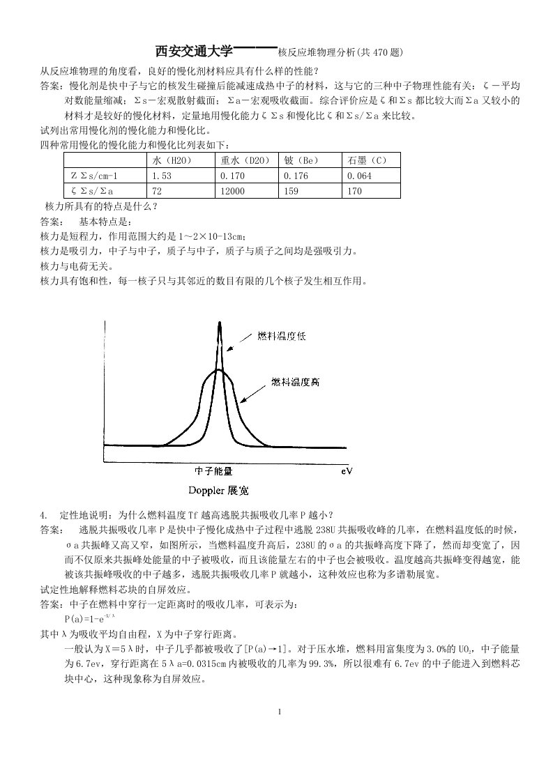 反应堆物理题库