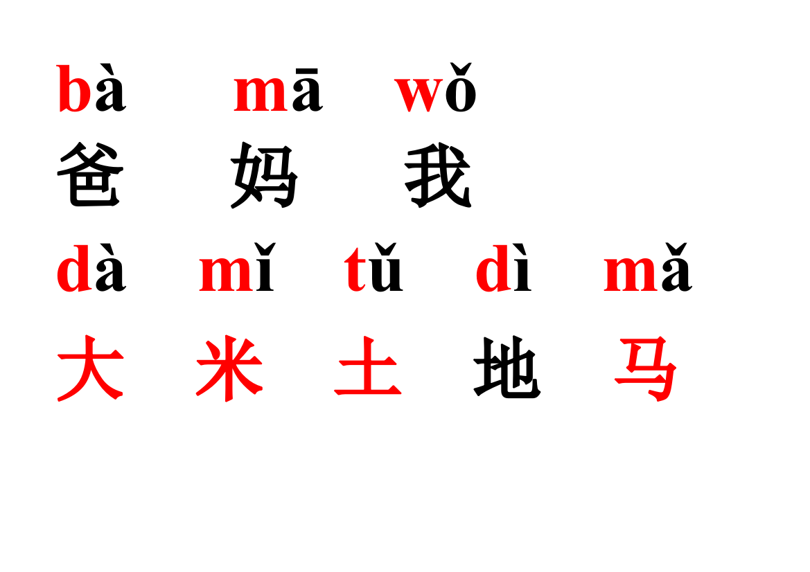 一年级识字卡片(人教版)