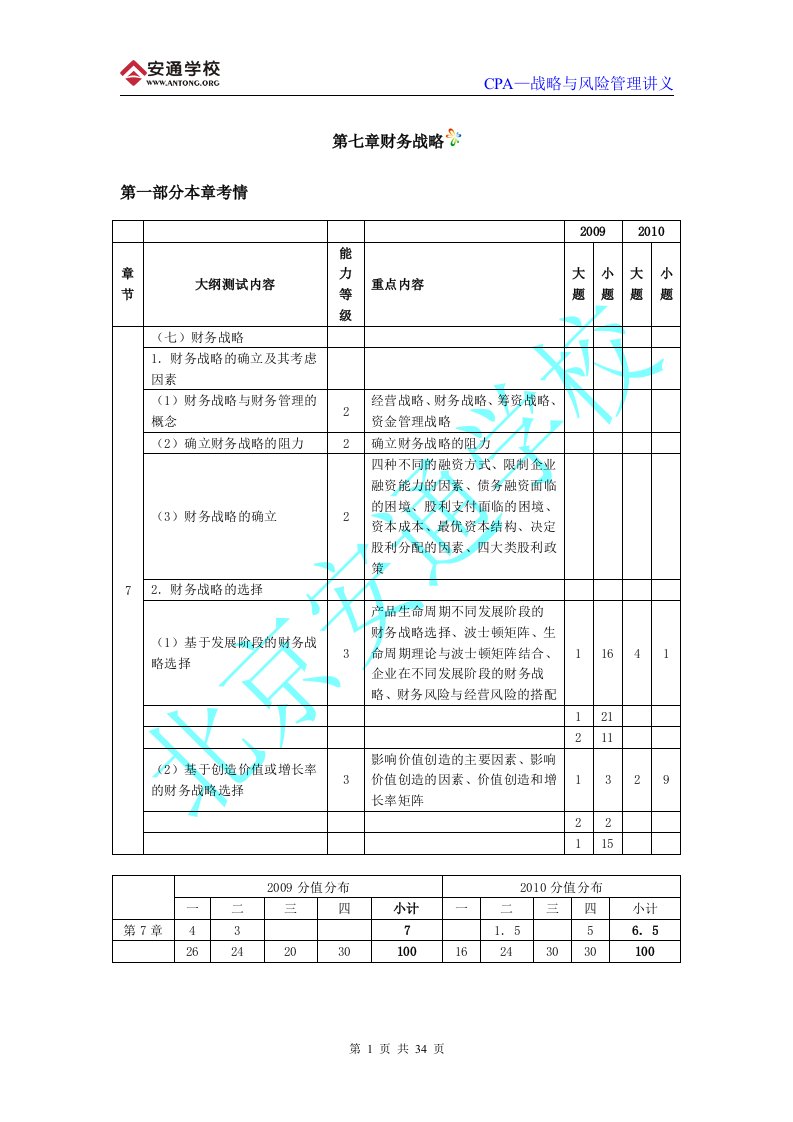 公司战略与风险管理第七章财务战略(2)