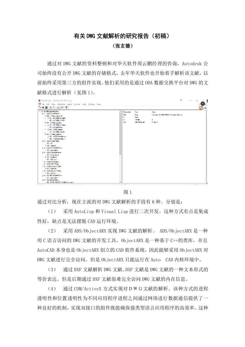 对DWG文件解析的研究报告
