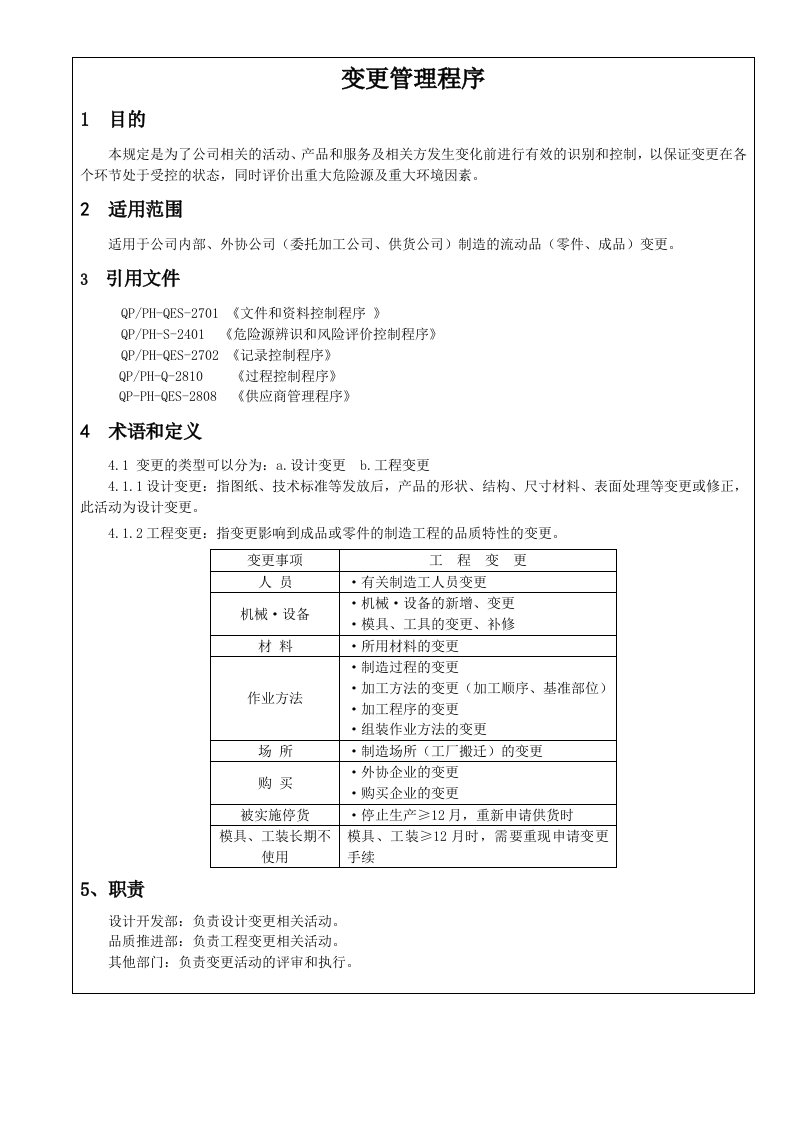 IATF16949变更管理程序