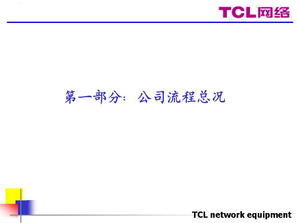 TCL网络设备公司业务流程状况