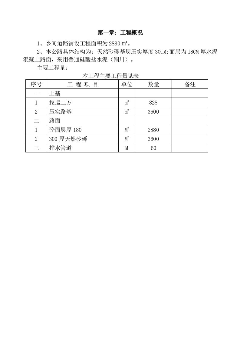 18cm厚混凝土道路技术标