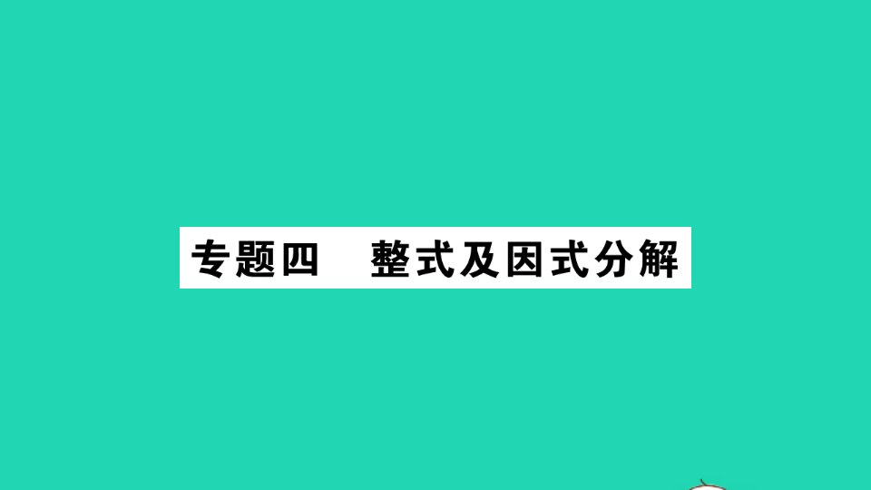 九年级数学下册专题4整式及因式分解作业课件新版湘教版