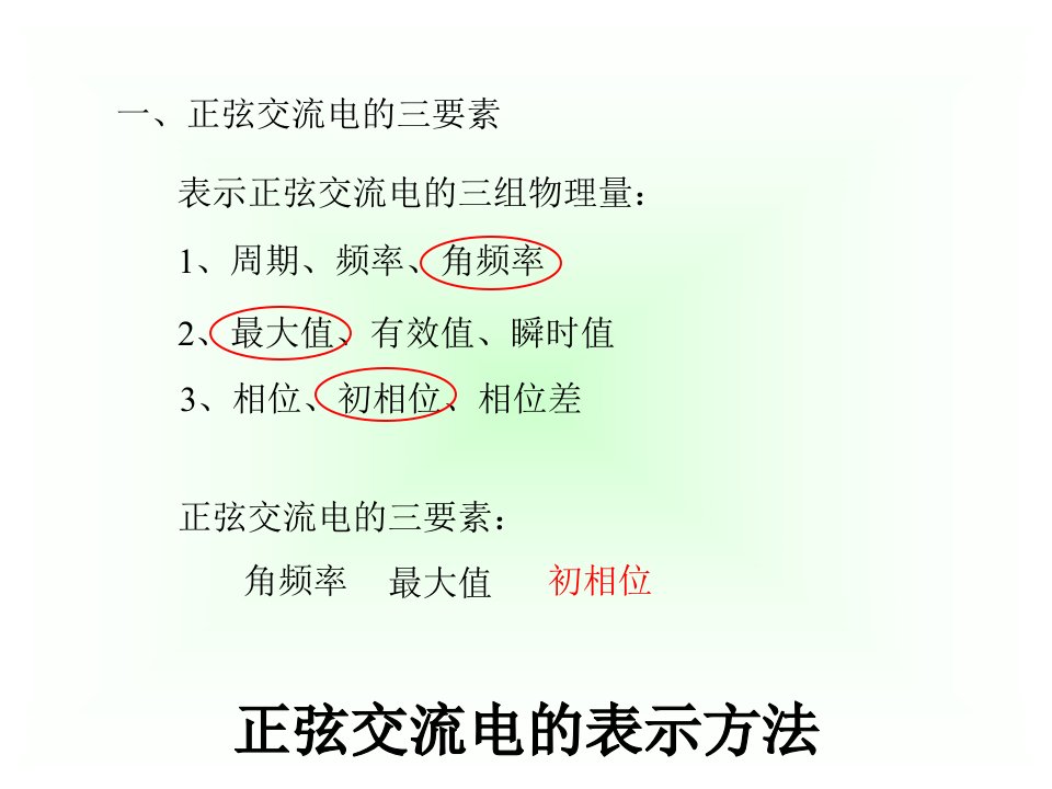 正弦交流电的表示方法优质课件