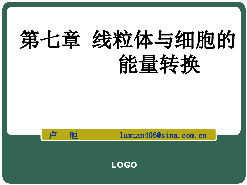 第七章线粒体与细胞的能量转换ppt课件