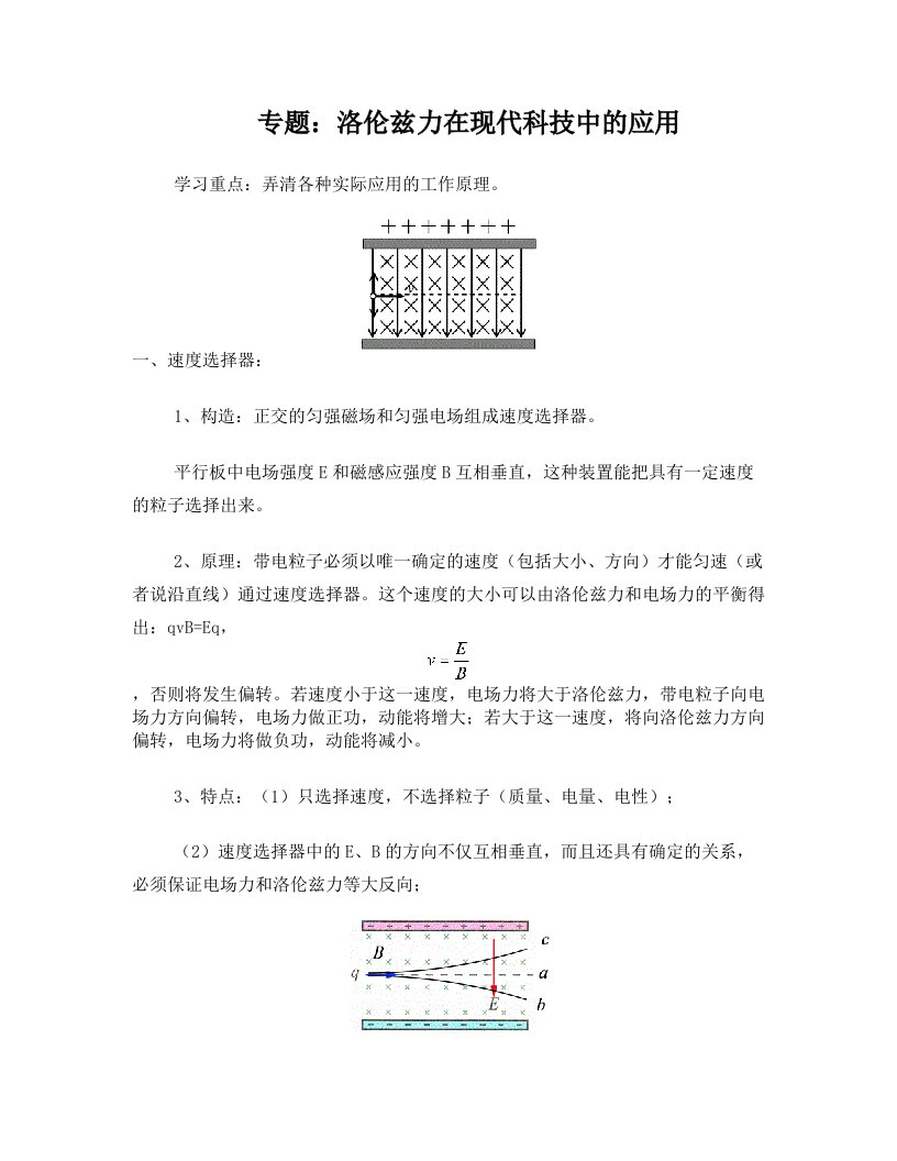 6、洛伦兹力与现代科技专题