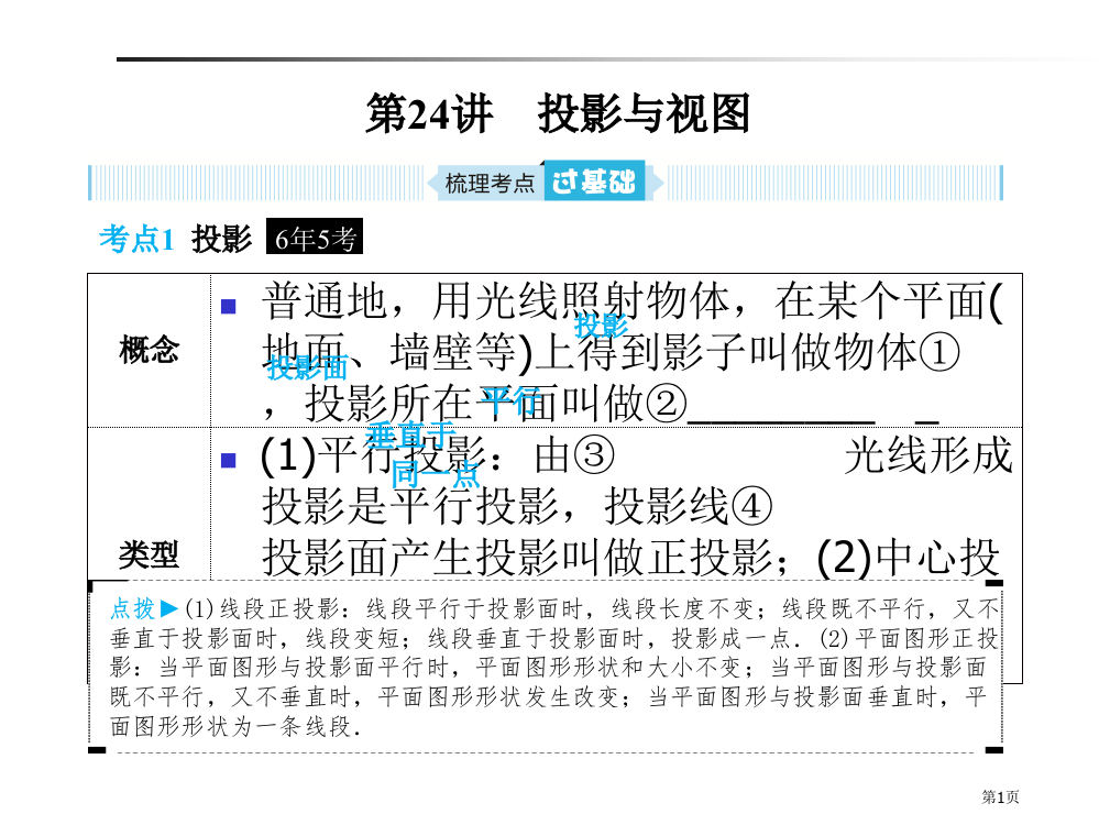 中考数学复习图形与变换第24讲投影与视图省公开课一等奖百校联赛赛课微课获奖PPT课件