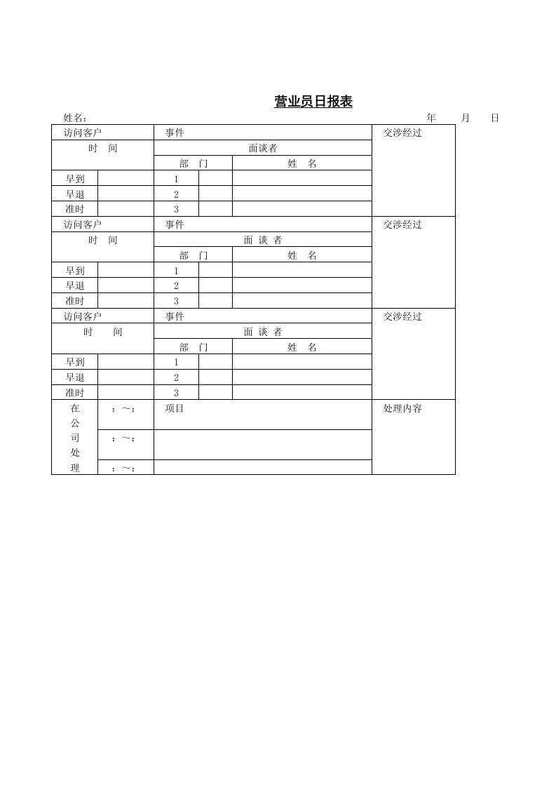 C030516-营业员日报表