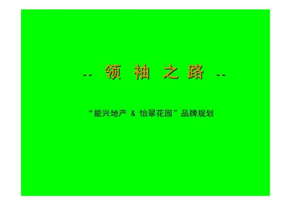 领袖之路能兴地产怡翠花园品牌规划(1)