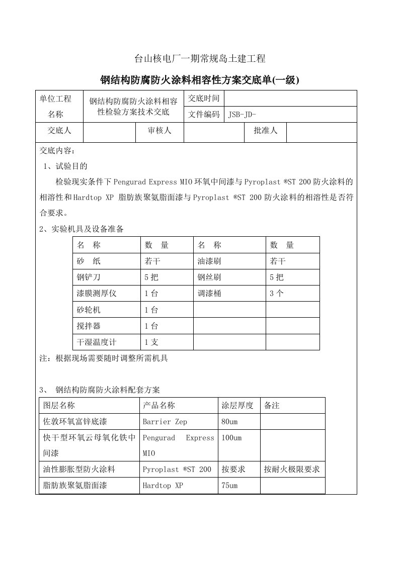 防腐防火涂料相容性方案