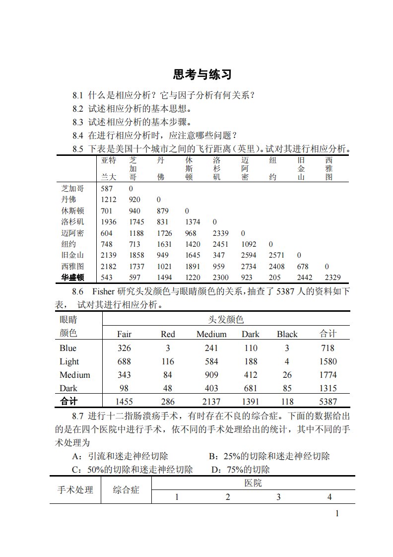 厦门大学《应用多元统计分析》习题第08章