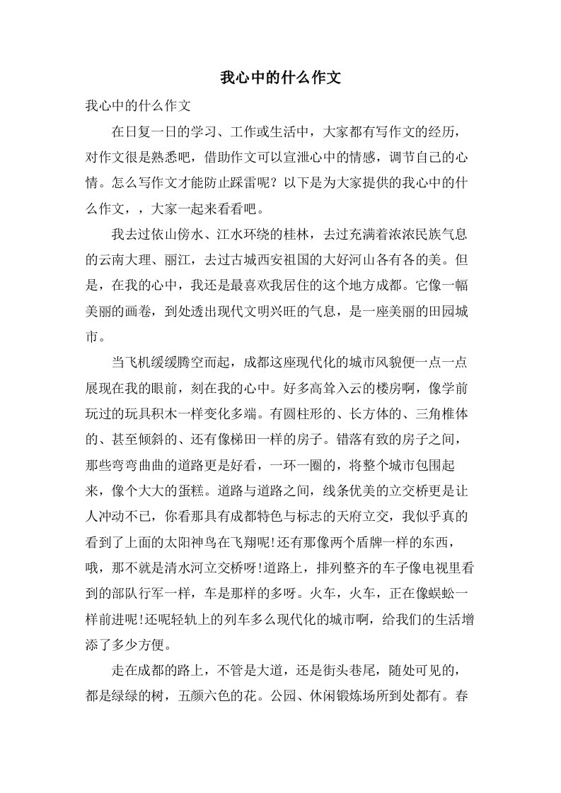 我心中的什么作文