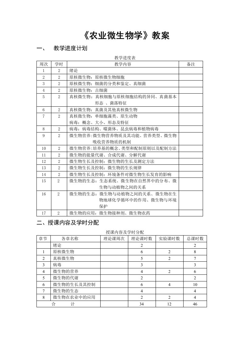 大学考研笔记教案农业微生物学教案-洪艳华