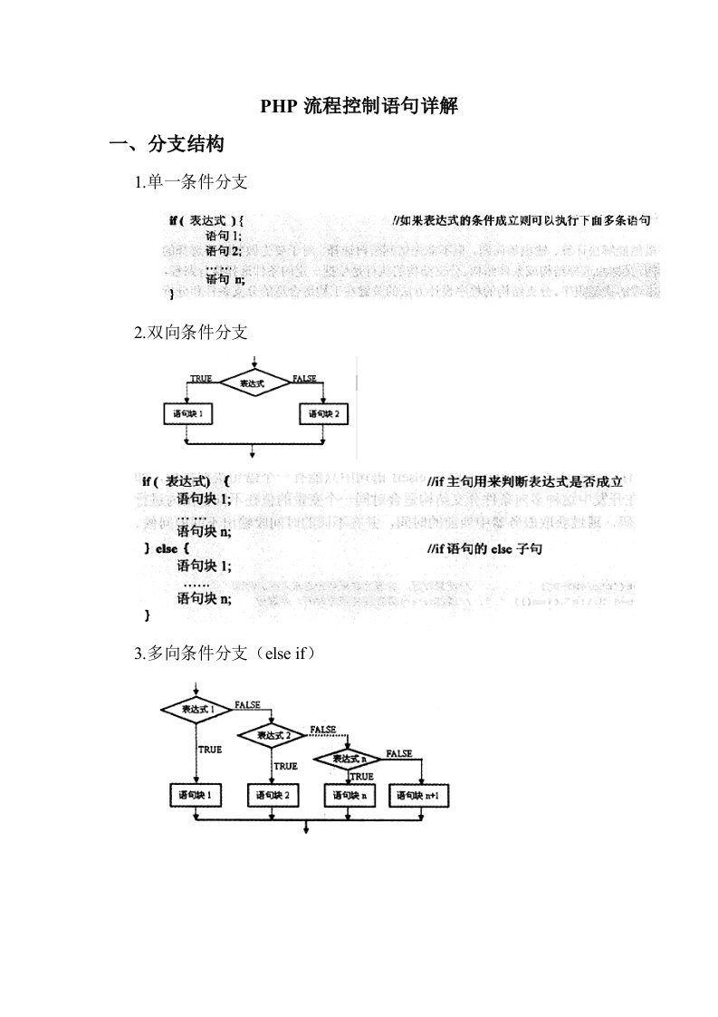 PHP流程控制语句详解