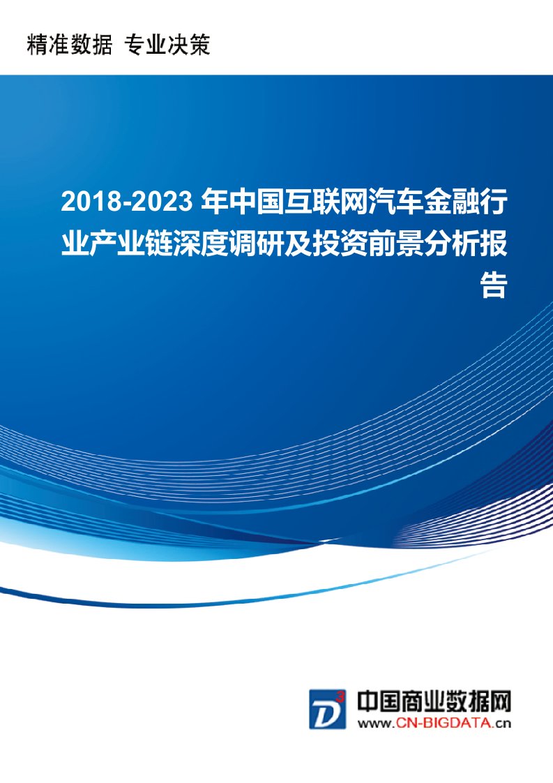 互联网汽车金融行业产业链深度调研及投资前景分析前景预测报告目录