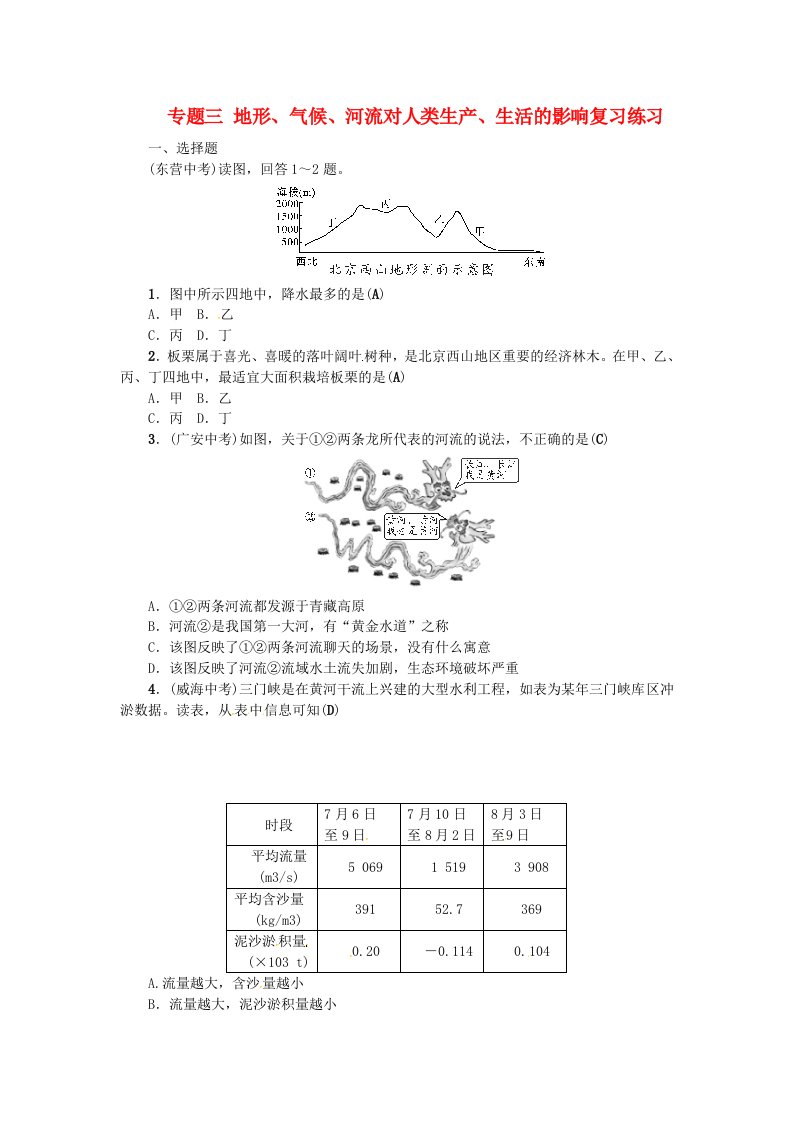 中考地理