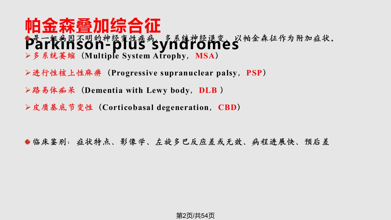 帕金森综合征