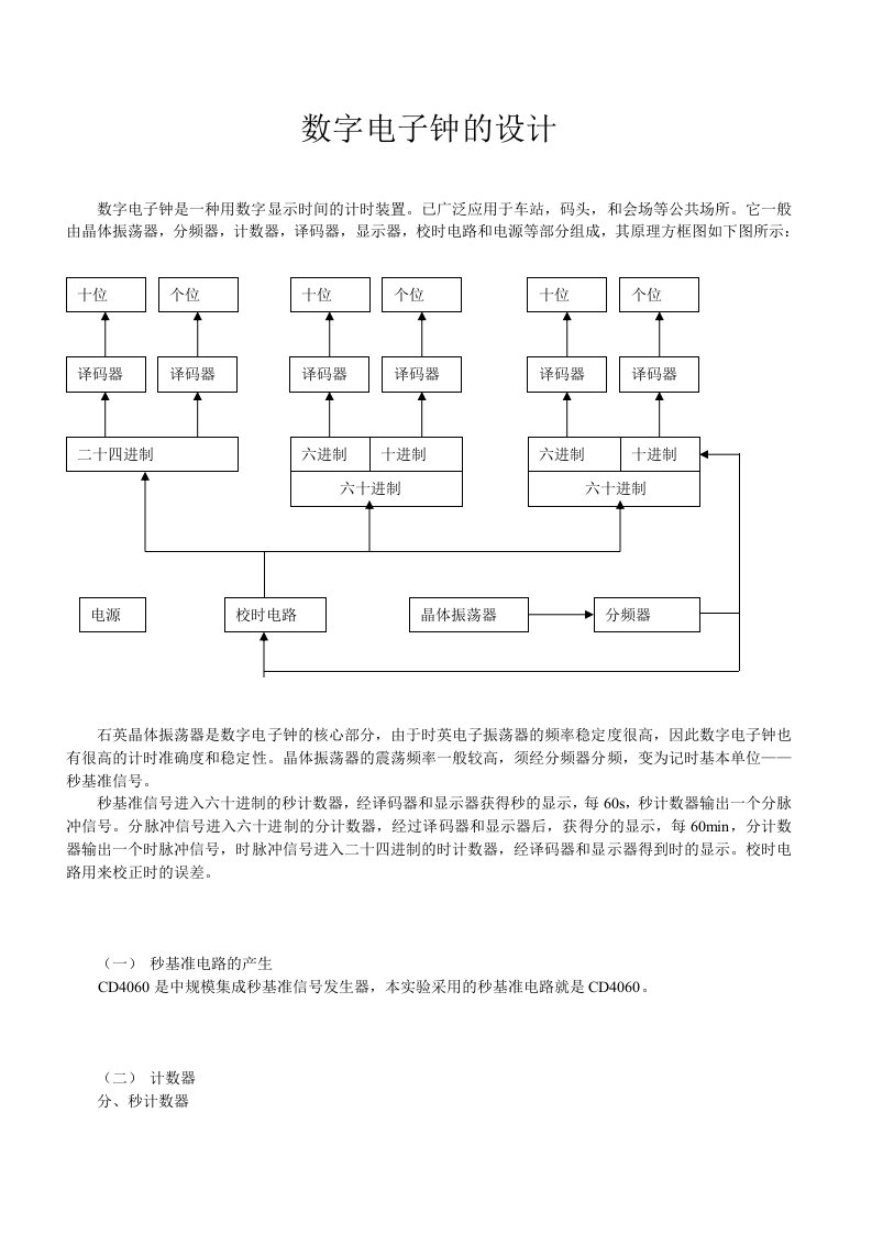 数字电子钟设计仿真