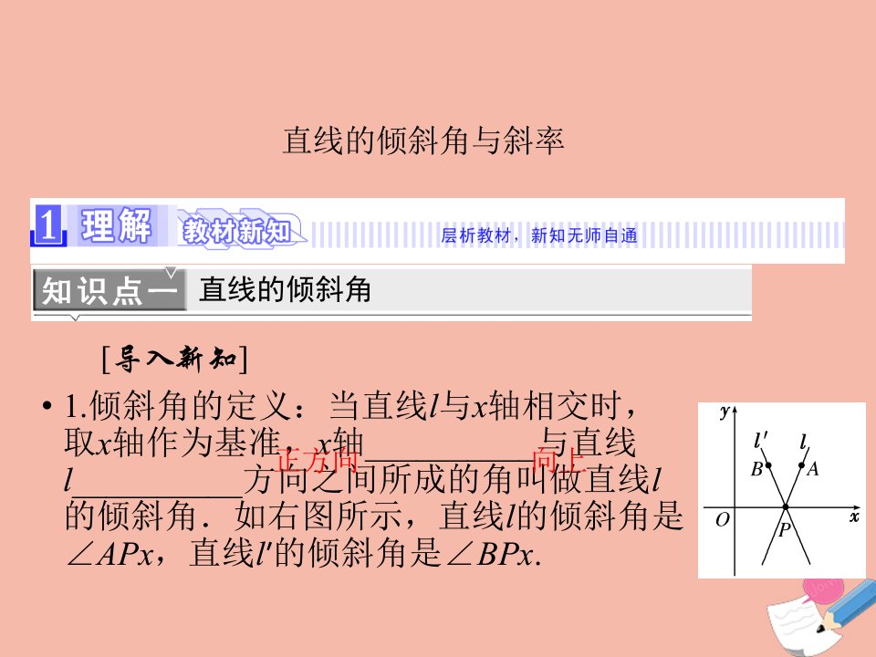 高中数学第二章直线和圆的方程2.1直线的倾斜角与斜率2课件新人教A版选择性必修第一册