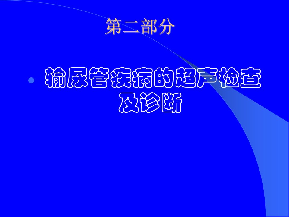 输尿管疾病的超声检查及疾病诊断