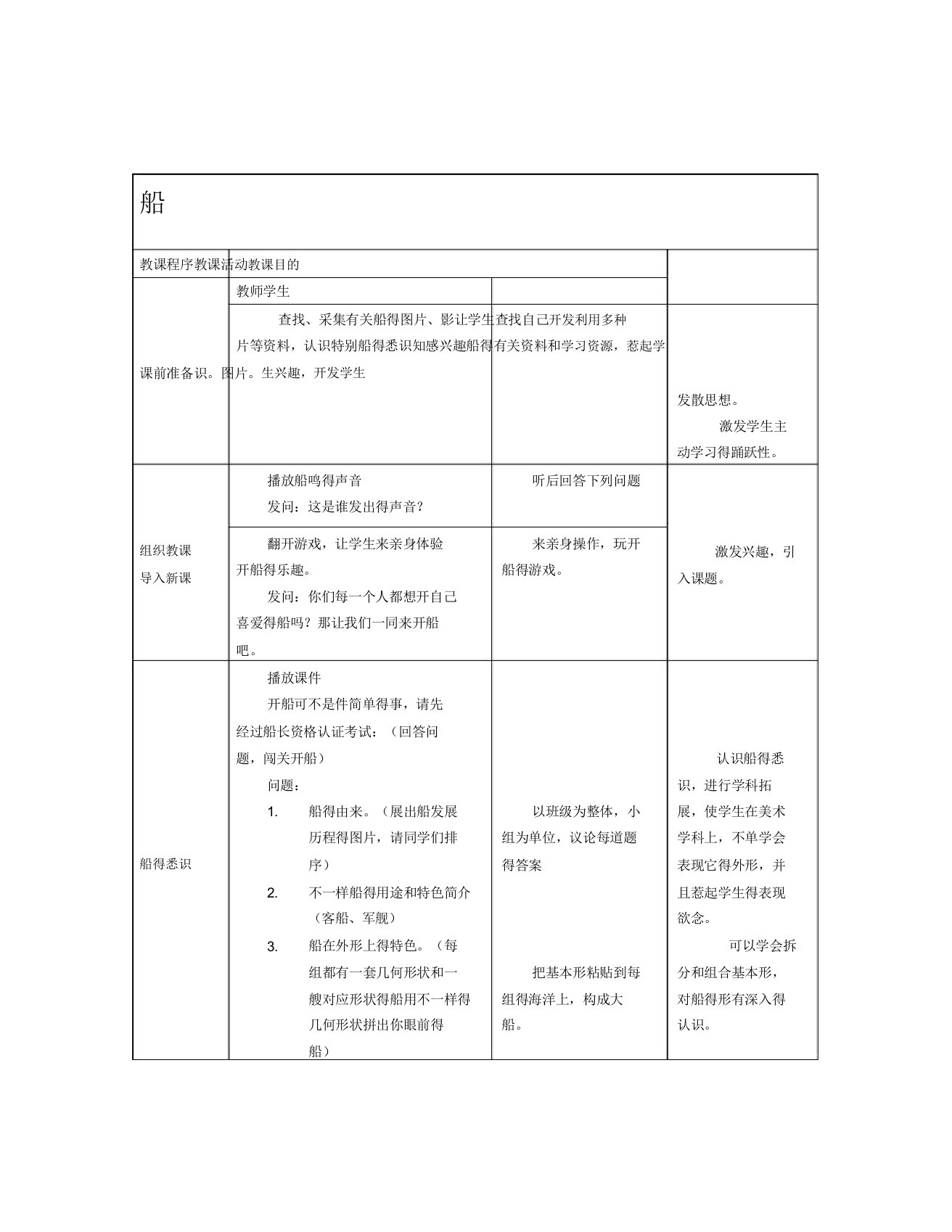 苏教小学美术五年级上册《第16课船》教案