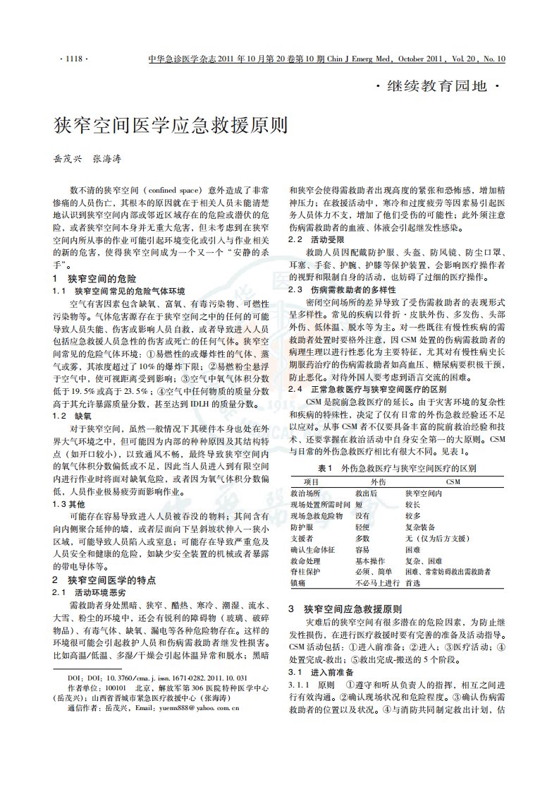 狭窄空间医学应急救援原则.pdf