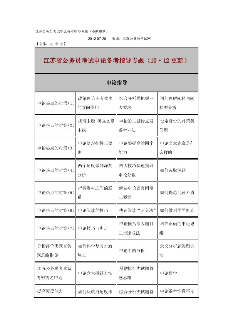 江苏公务员考试申论备考指导专题