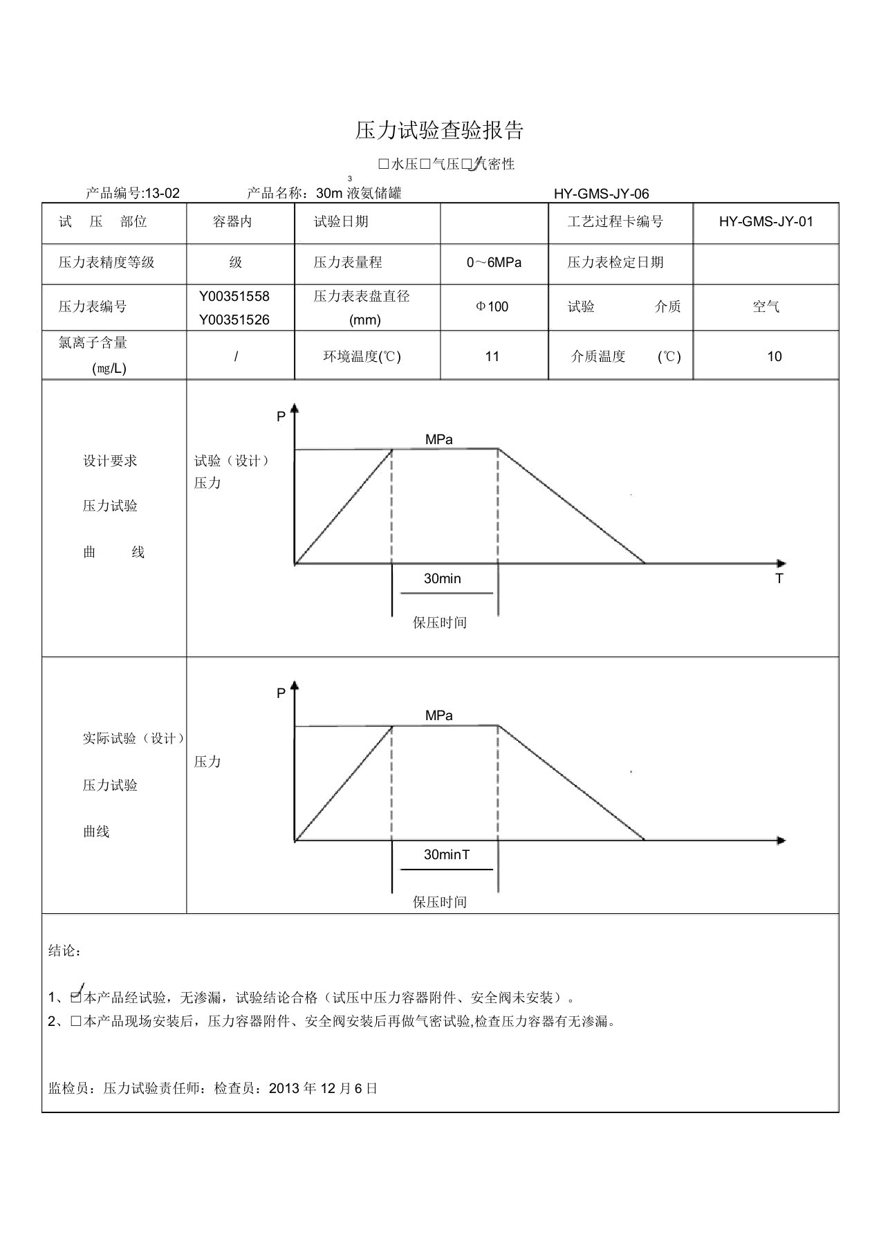 气密性试验报告