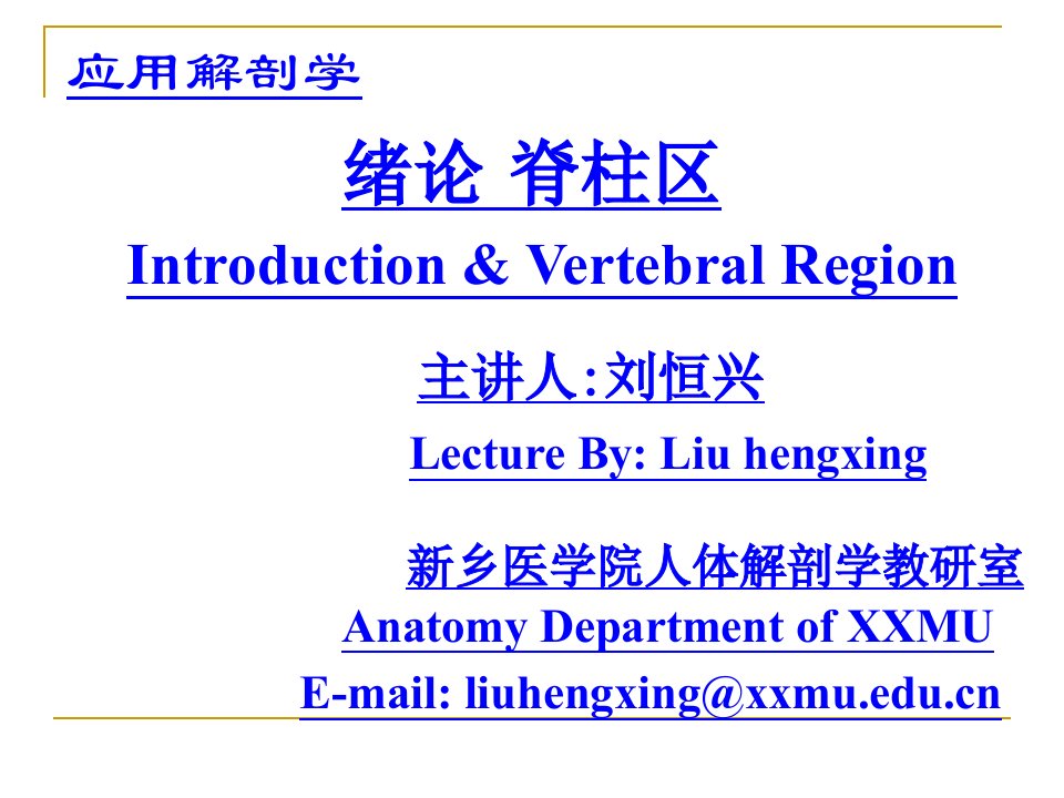 级本科临床专业应用解剖学脊柱区