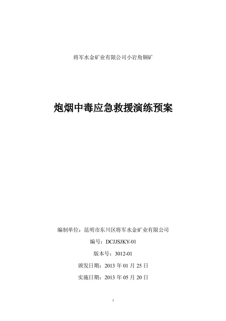 将军水金矿业有限公司小岩角铜矿