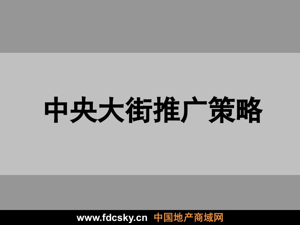 重庆市中央大街项目推广策略-典尚设计