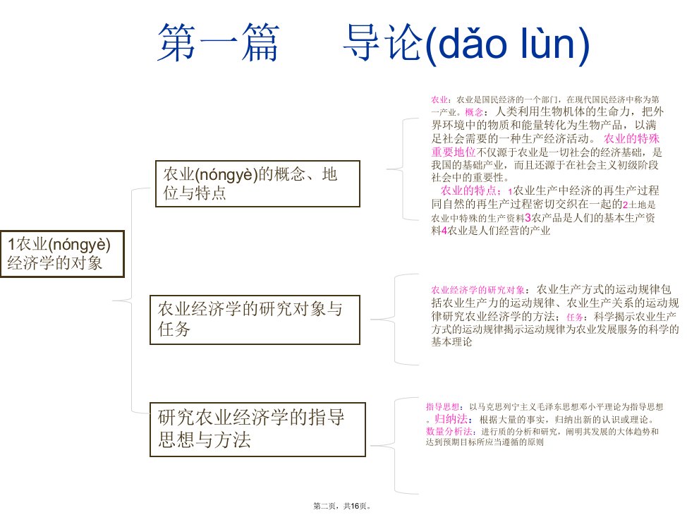 农业经济学朱道华教学文案