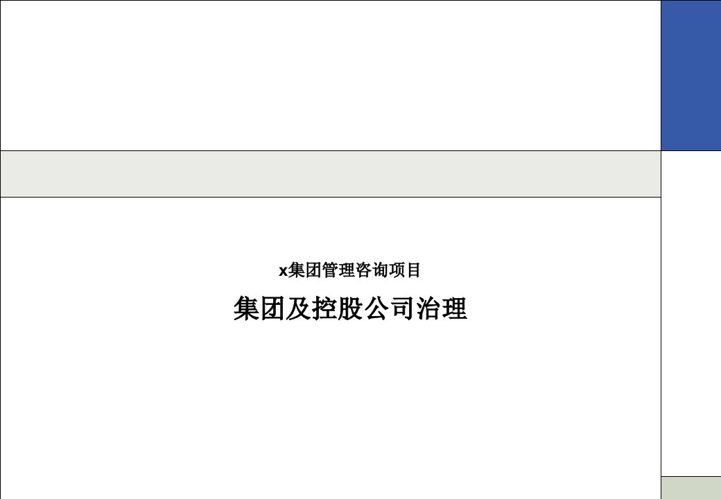 集团管理咨询项目-集团及控股公司治理讨论