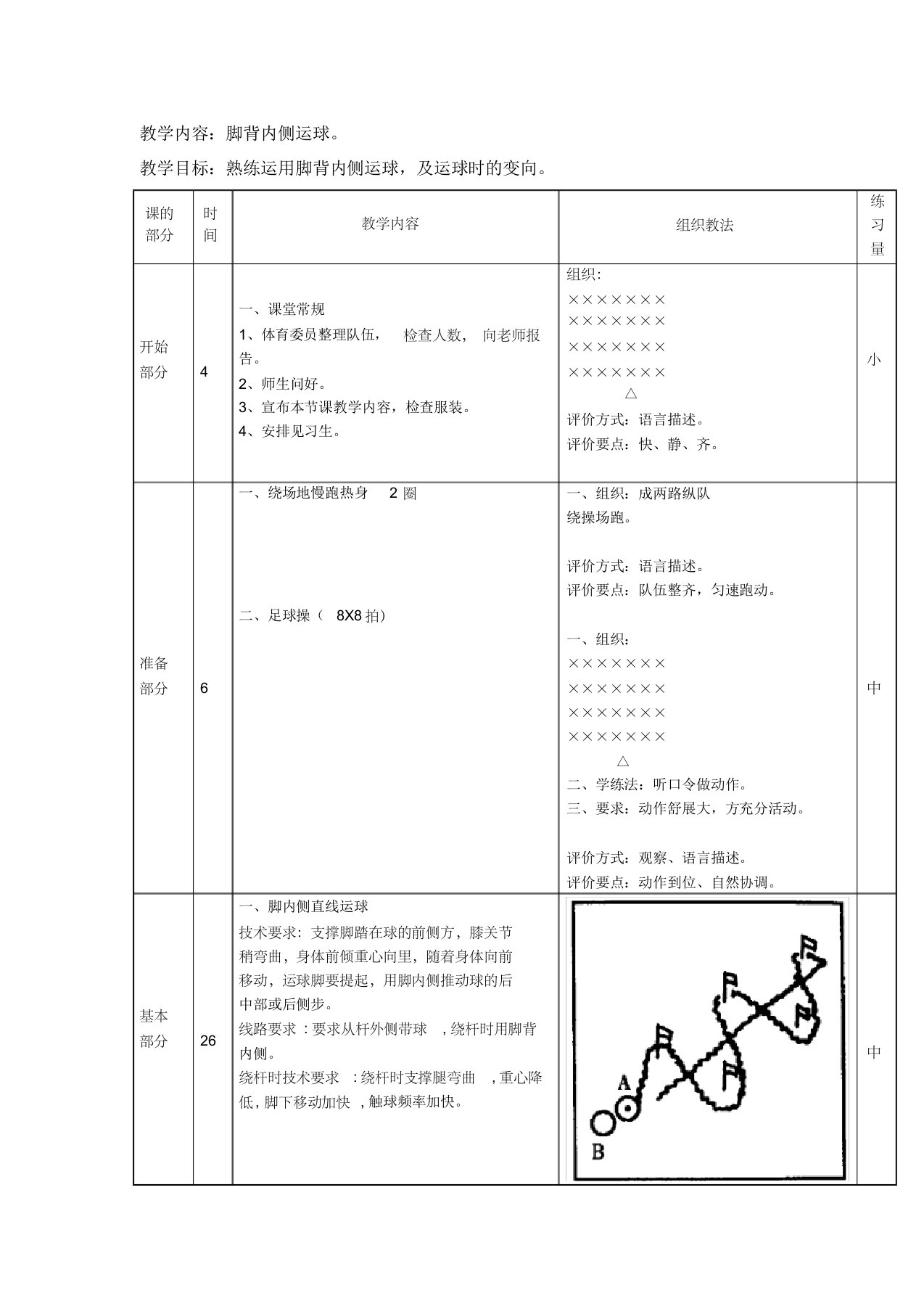 1脚背内侧运球教学设计