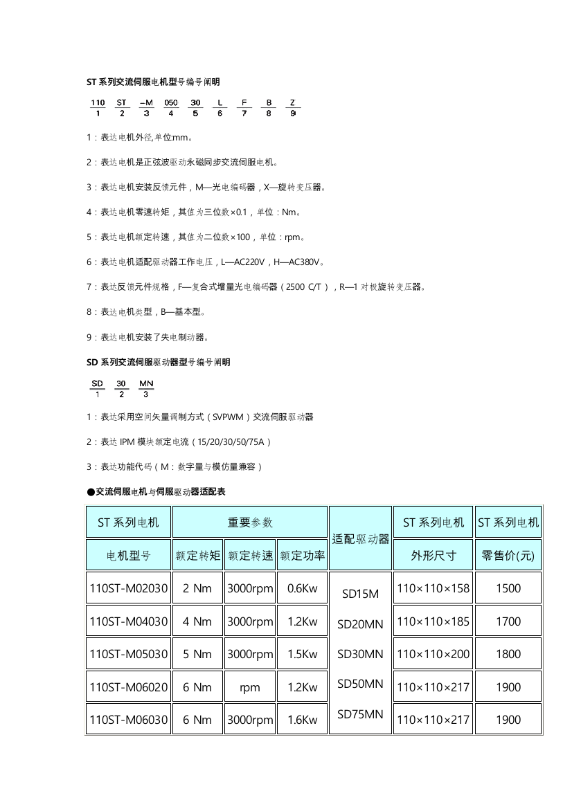 交流伺服电机选型手册范本样本