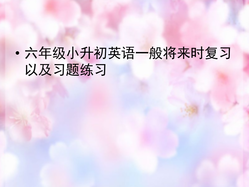 六年级小升初英语一般将来时复习及习题练习答案与解析(课堂PPT)