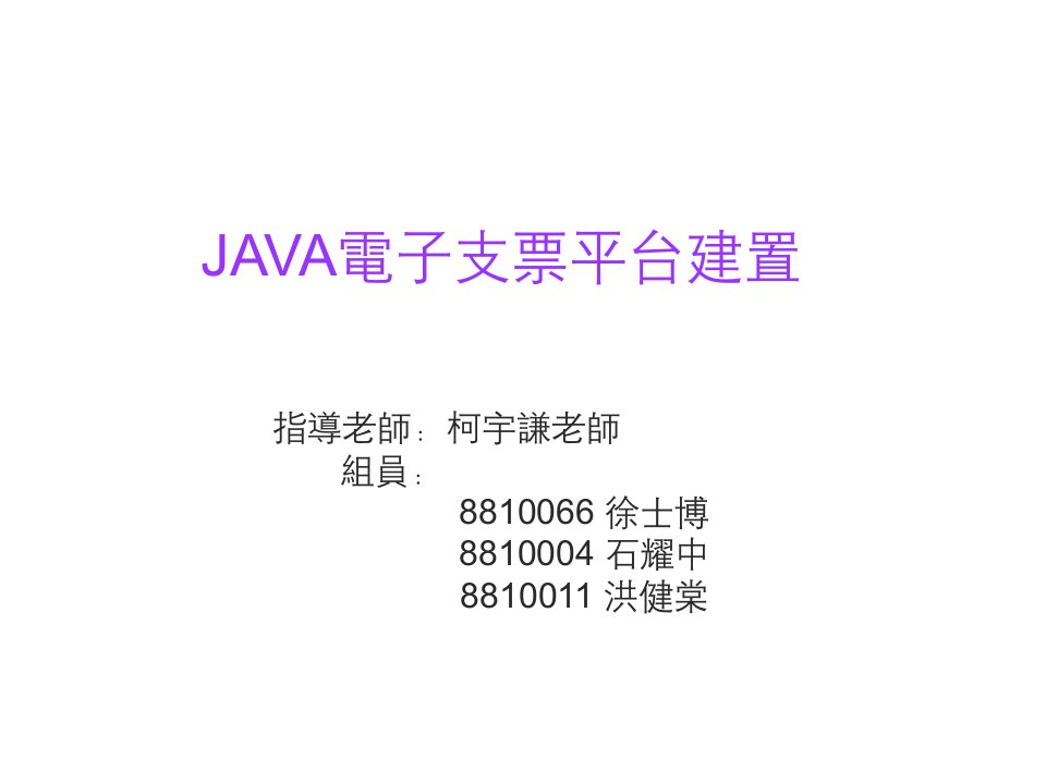 电子行业-JAVA电子支票平台建置