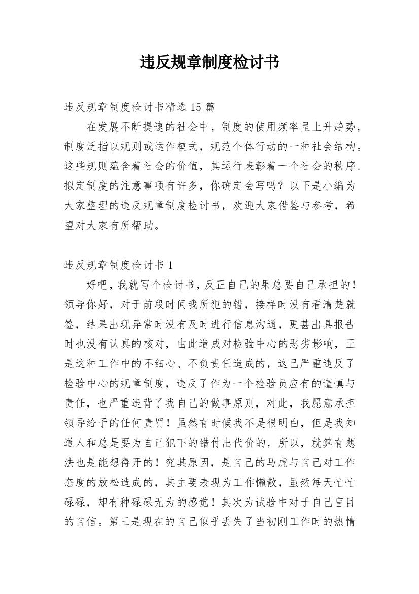 违反规章制度检讨书_22