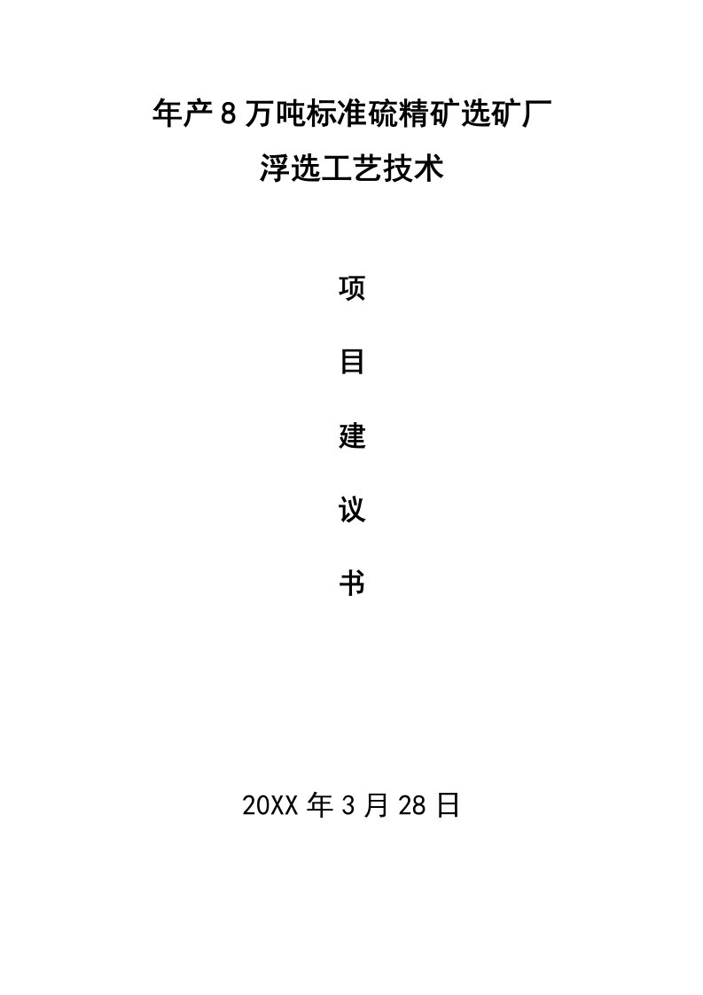 8万吨标准硫精矿选矿厂可研报告1