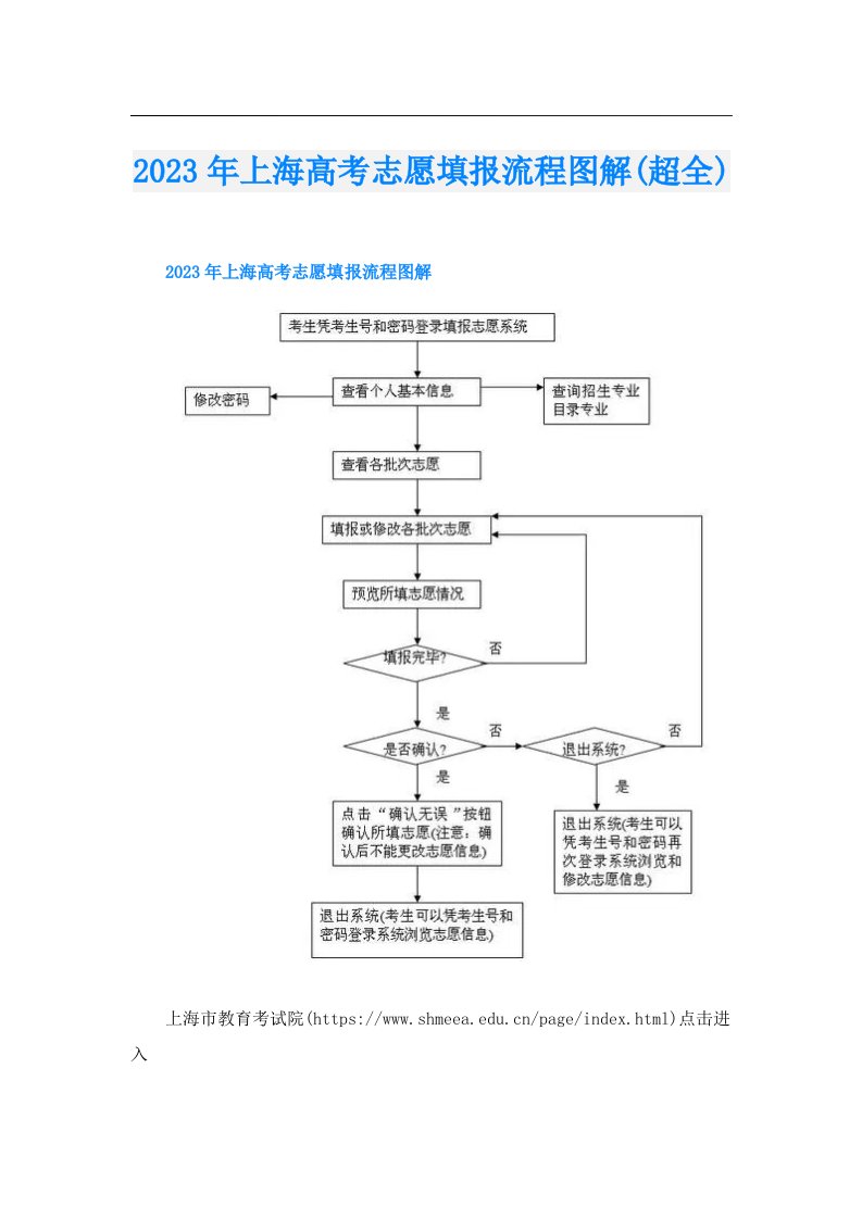 上海高考志愿填报流程图解(超全)