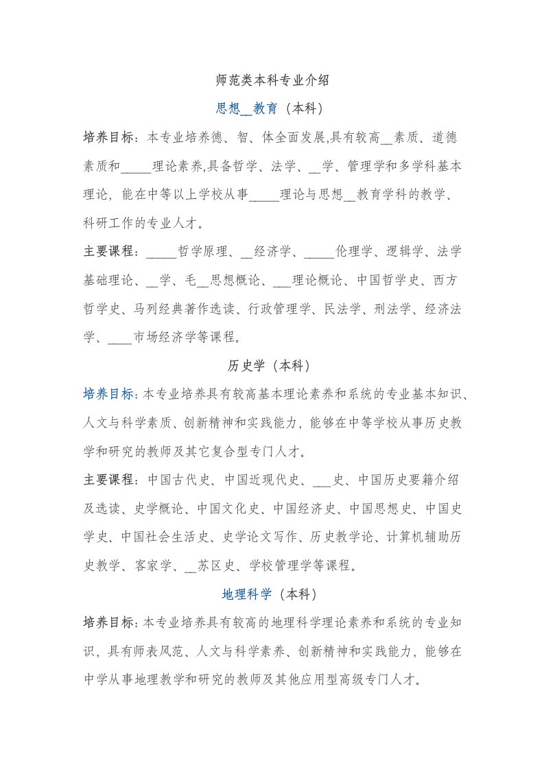 赣南师范专业介绍