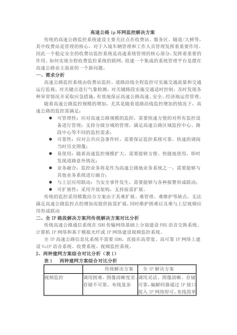 建筑资料-高速公路收费站视频监控应用方案