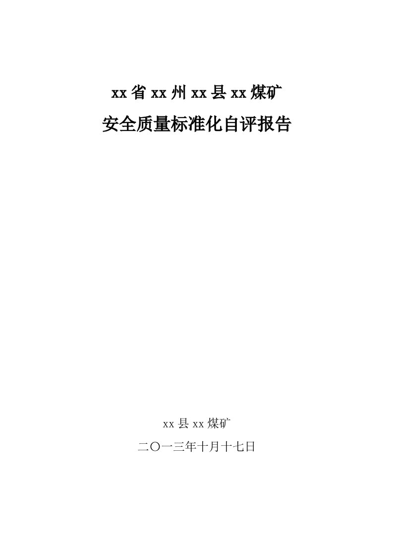 冶金行业-煤矿安全质量标准化自评报告模板