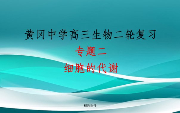 湖北省黄冈中学高三生物二轮复习精品2专题二细胞代谢