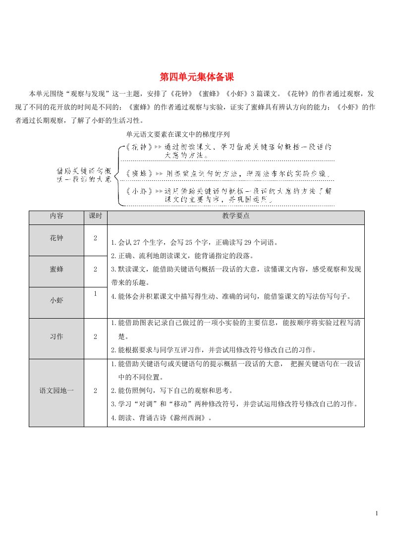 三年级语文下册第四单元13花钟教案新人教版