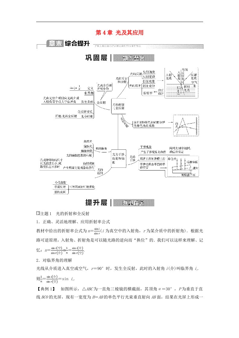 新教材同步系列2024春高中物理第4章光及其应用章末综合提升学生用书粤教版选择性必修第一册